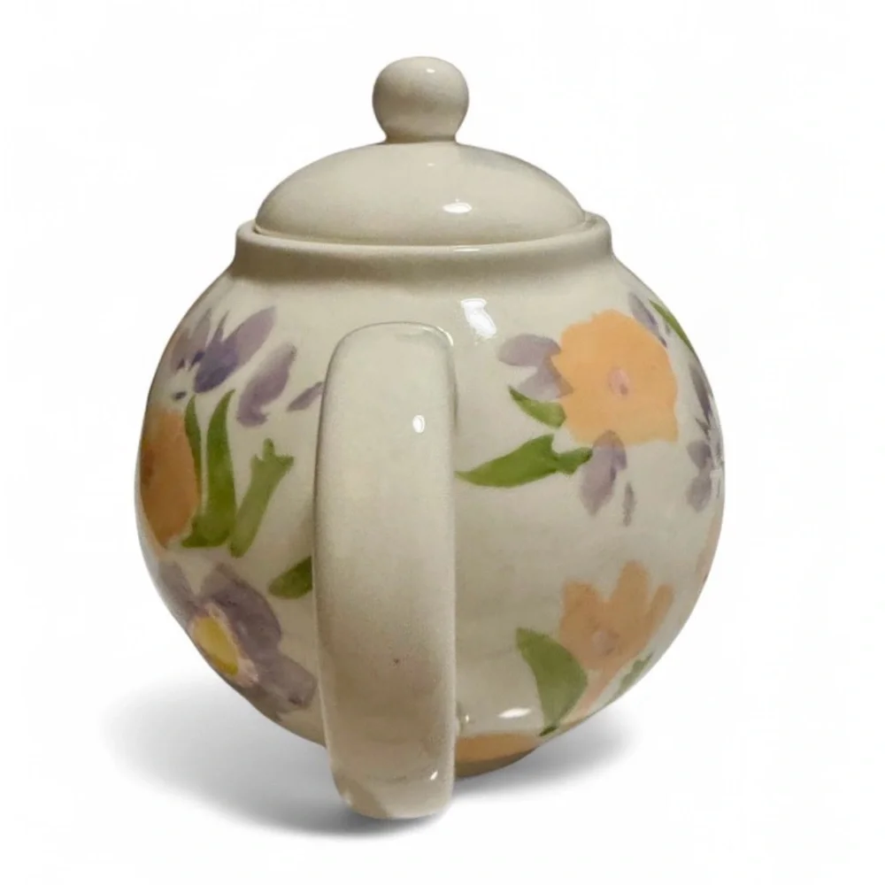 Threshold Floral Watercolor Pastel Spring Easter Ceramic Teapot
